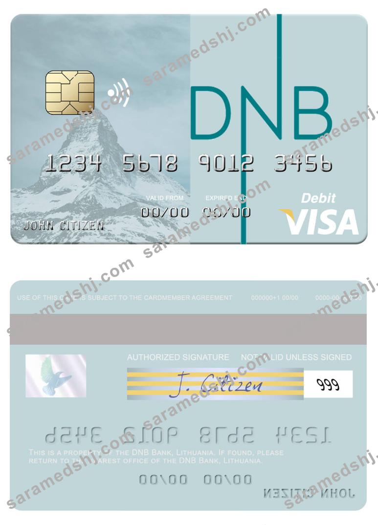 Lithuania DNB Bank visa debit card